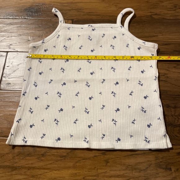 Old Navy kids tank top ribbed blue floral print size XL 14-16 - Picture 8 of 9